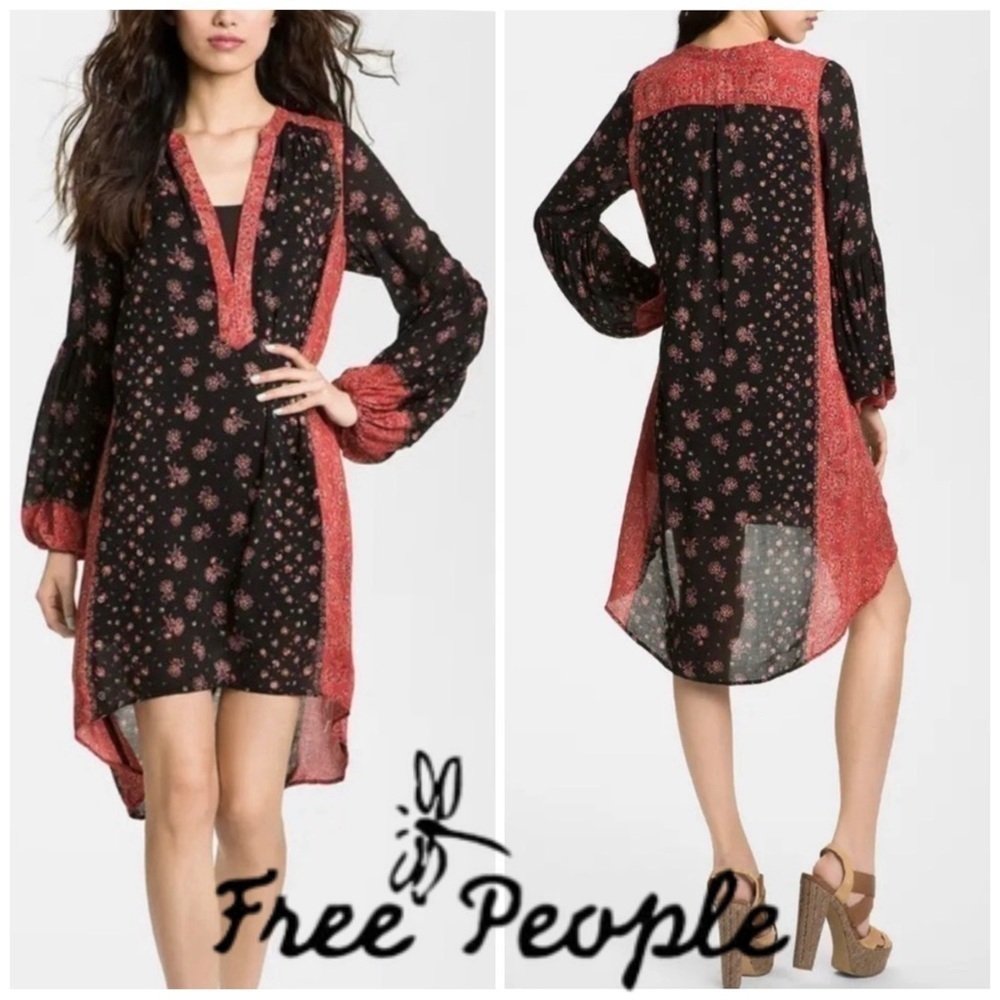 Free People Peacemaker Tunic Dress Boho Paisley Bandana Print Women's Size Smā